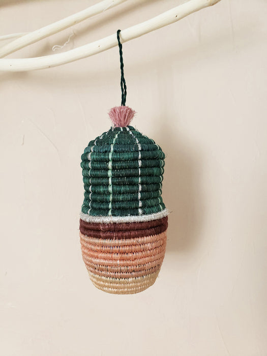 pink planter cactus ornament