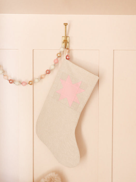 Light pink patchwork stocking