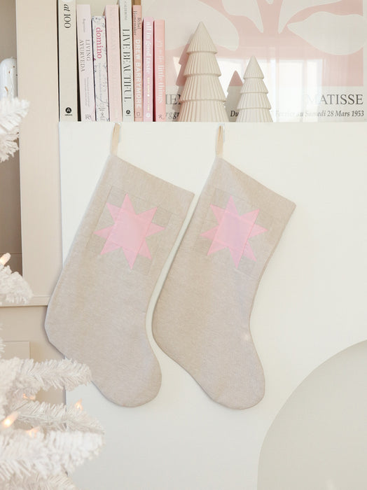 Light pink patchwork stocking